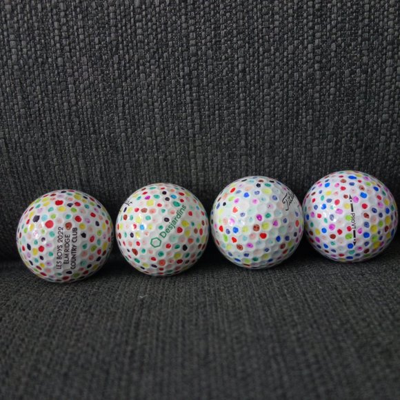 Four(4) Hand Designed Pre-Loved Titleist Pro VI Golf Balls with Collectable Box - Picture 5 of 16